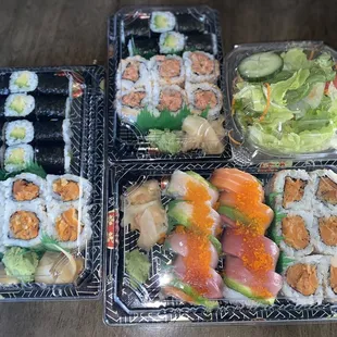 Rainbow Roll (Sushi Roll only), Sweet Potato Roll, Spicy Roll, Avocado Roll