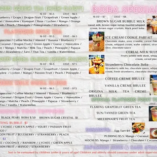 a menu for a restaurant