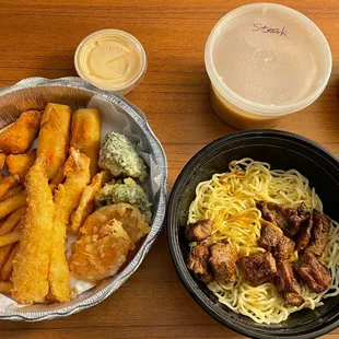 Tempura app, son&apos;s steak ramen (no extras)