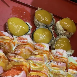 Back- Fantastic Tempura Roll Front- Empire Roll