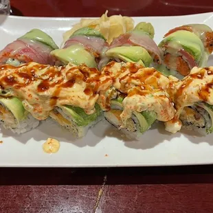 Manhattan Roll (front) Crazy Tuna Roll (back)