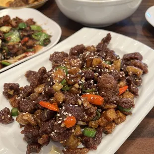 Black pepper beef with mushroom