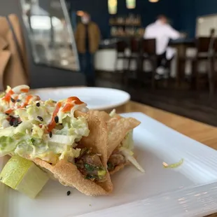 a plate of food on a table