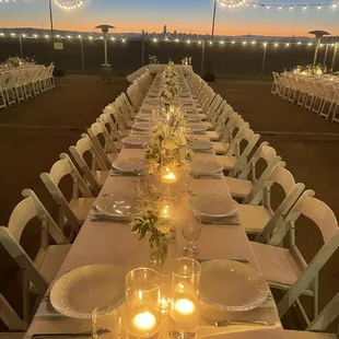 Wedding table at dusk