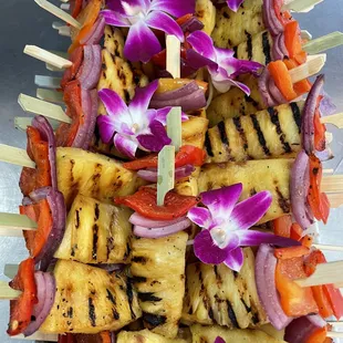 Grilled pineapple skewers