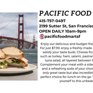 $7.99 Sandwich Special! 
Sandwich + Chips + Can of Soda. Fresh rolls delivered daily!