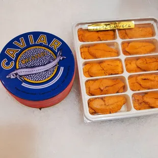a container of cavia and a container of cavia