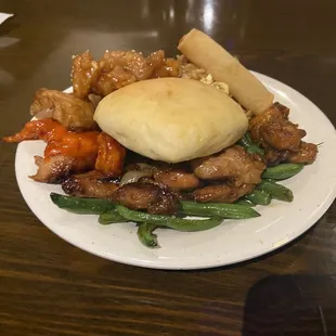 two plates of food on a table