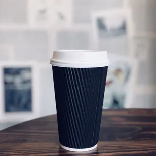 a coffee cup on a table