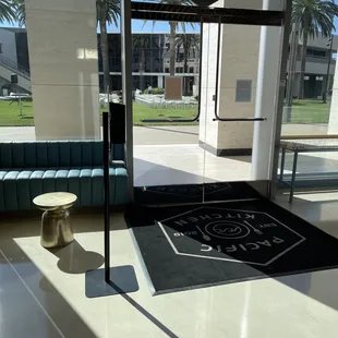 the entrance to the restaurant