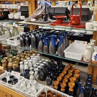 a variety of products on display