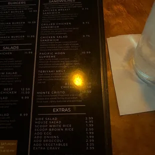 the menu