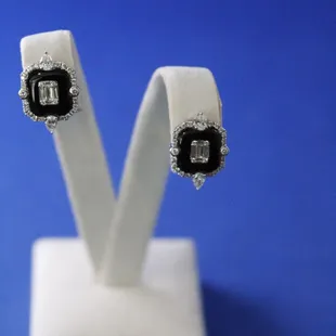 Onyx and Diamond Earrings