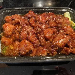 General Tso's chicken, large.