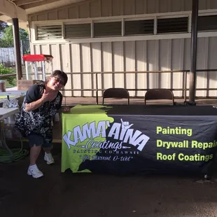 Jackie, mother of Allen Wong-KAMA&apos;AINA COATINGS Painting Co. Hawaii. Mahalo for your donation to the community.