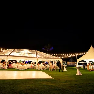 Dance Floor outside with Cafe Lights
