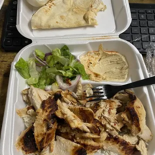 Food I ordered:  Chicken Shawarma Plate