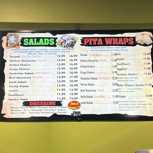 menu