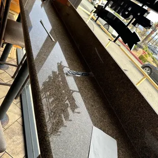 Also very dirty the young cashier keep chatting since I been here they won't even clean this up .