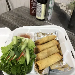 1A. Egg Roll (Pork). I made a wrap using all of those veggies and dipped it into the sauce.