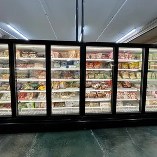 a refrigerated refrigerator in a grocery store