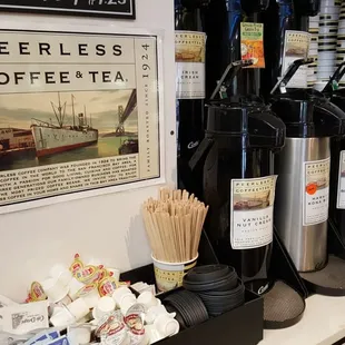 Coffee samples anyone? A little bit of coconut with a drink from a Hawaiin Island and a South American country.