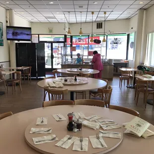 the dining area of the restaurant