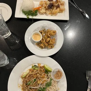 The Wanchi Shrimp, Calamari, and Chicken Pad Thai