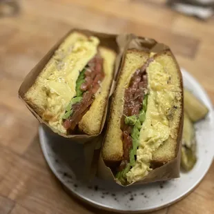 two sandwiches on a plate