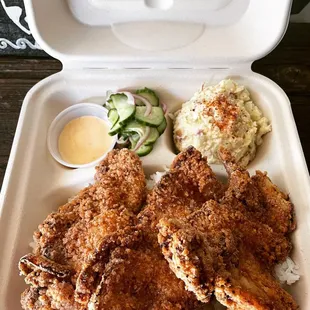 fried chicken and rice