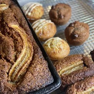 a variety of baked goods