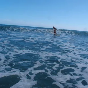 My son surfing.  He had never surfed before.
