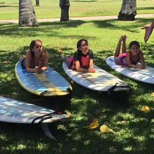 Mr. James taking time to teach before going into the water.