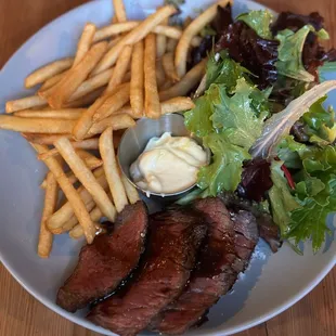 steak frites -- fries were bomb, very small portion of steak