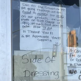 Upcharge on ALL menu items after 11am..