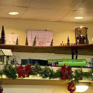 12.08.24 Loved the restaurant decorations, including this railroad town