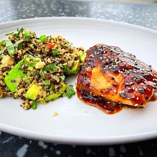 Miso Salmon sub quinoa salad for rice