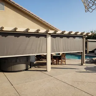Vertical Drop Awnings with side guide rails