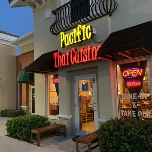 the front of the restaurant
