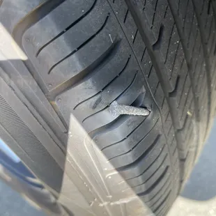 Nail in tire that needed repair