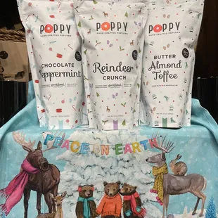 three bags of popcorn