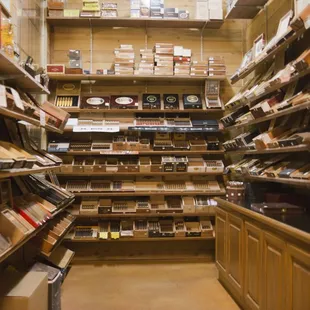 Our humidor.  One of the largest and best selection in the Inland Empire.