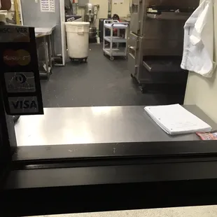 a view of a commercial kitchen