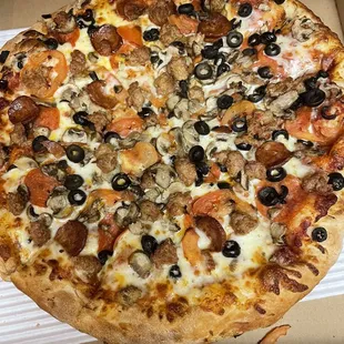 Heart Attack, also added mushrooms and tomatoes.