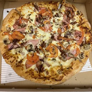 Funky Chunky Chicken, but with ham instead. Also added mushrooms and tomatoes.