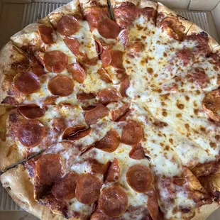Half XL pepperoni-cheese pizza