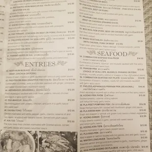 Pacifica Thai - menu 2/10/2022