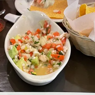 a bowl of food on a table