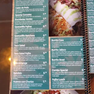 menu