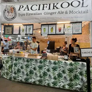 people at a food stand